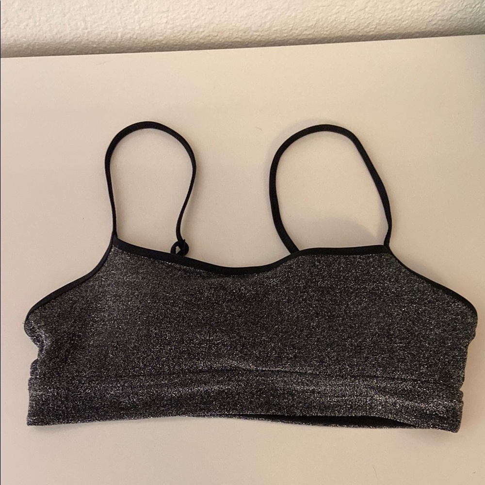 Black Sparkly Scoop Swim Top